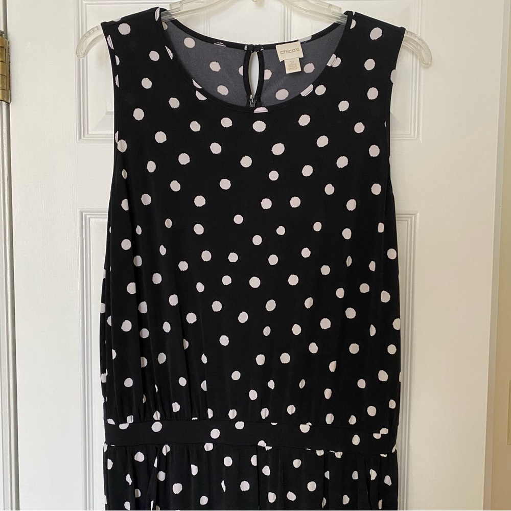 Chico’s polka dots (black and white) jumpsuit size 2